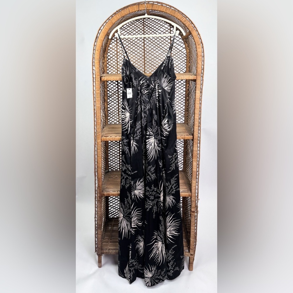 Bishop + Young Nora Wide Leg Jumpsuit Palm Print Size M NWT Back Tie - Picture 6 of 8